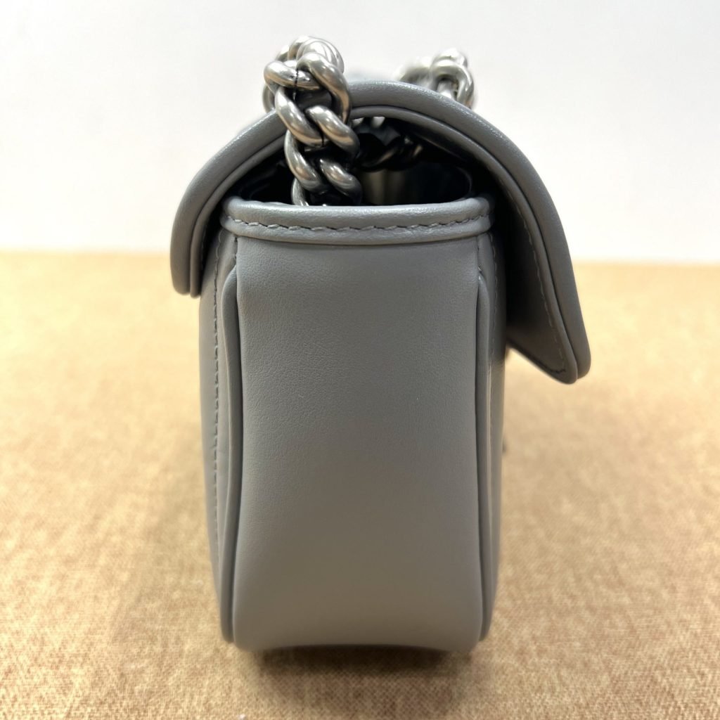 99% New GUCCI Marmont 22, Grey‑Silver, 036 Mark