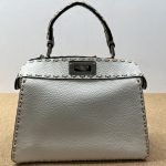 98% New FENDI Peekaboo ISeeU, Med, White Calf & Python