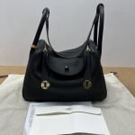 99% New Hermes Lindy 30, Black‑Gold, U Stamp