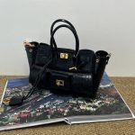 Balenciaga Bel Air Mini Black‑Gold Croc Handbag [SALE]