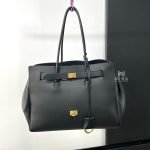 Balenciaga BEL AIR Black‑Gold Medium Handbag