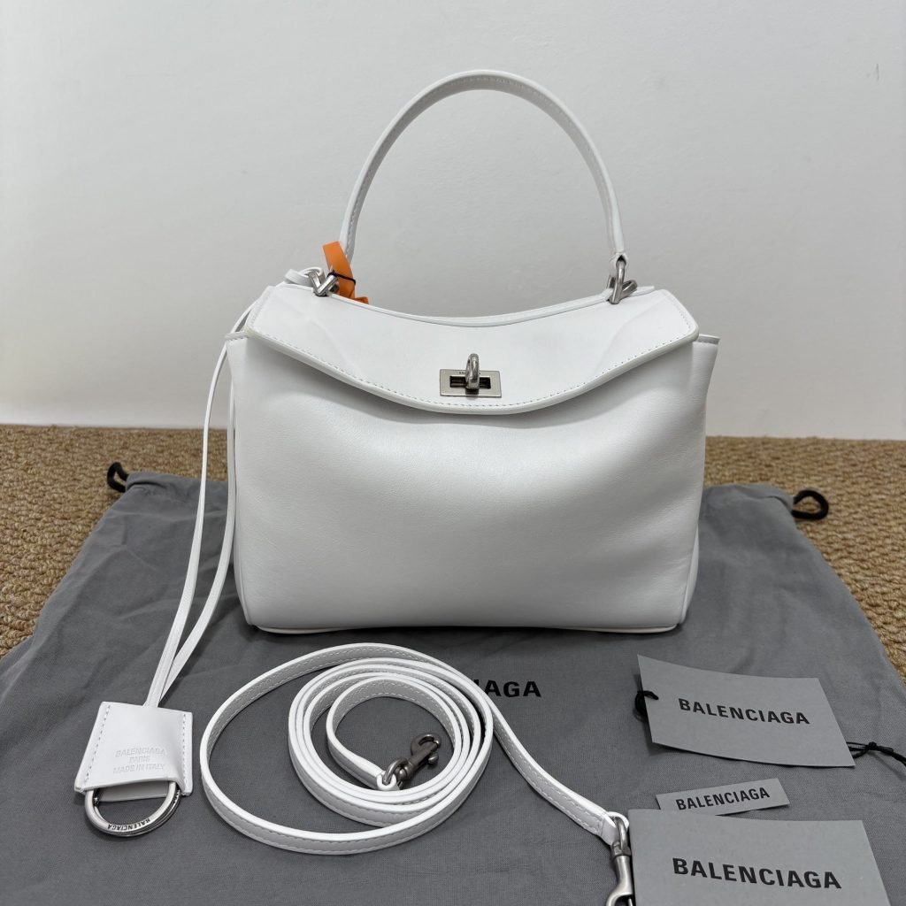 Balenciaga Rodeo Mini Silver‑White Crossbody Bag