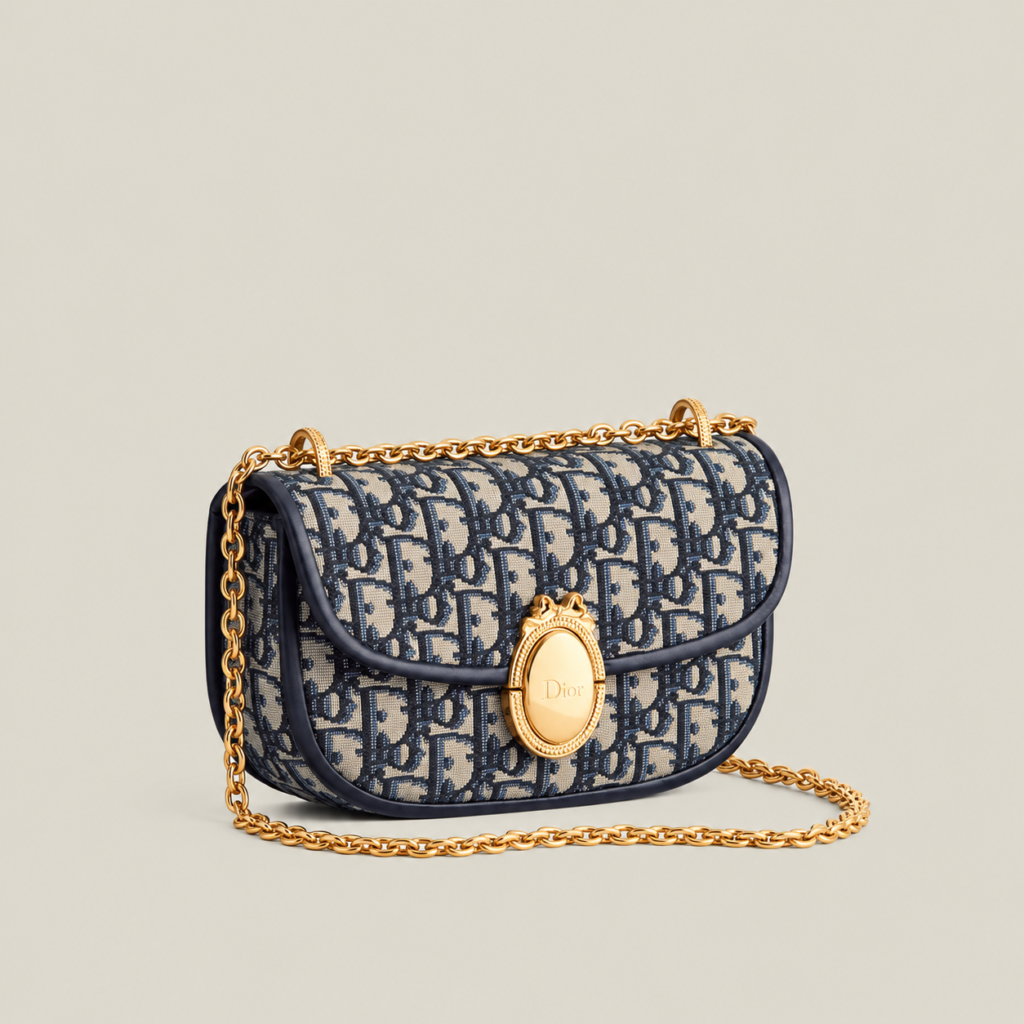 Small Dior Médaillon Flap Bag with Chain